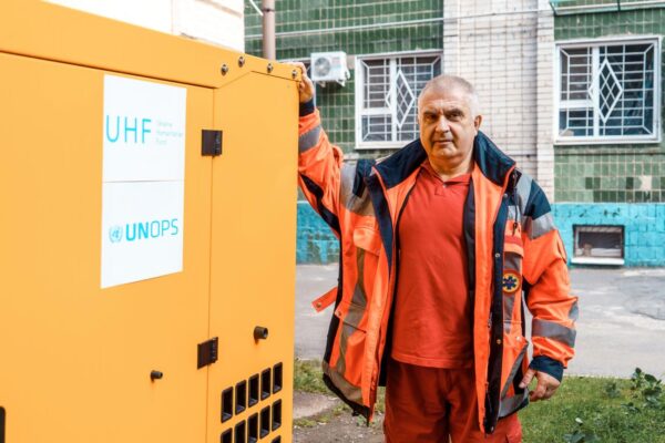 Generators delivered to Kharkiv allowed hospitals to continue functioning. UNOPS/Yurii Veres.